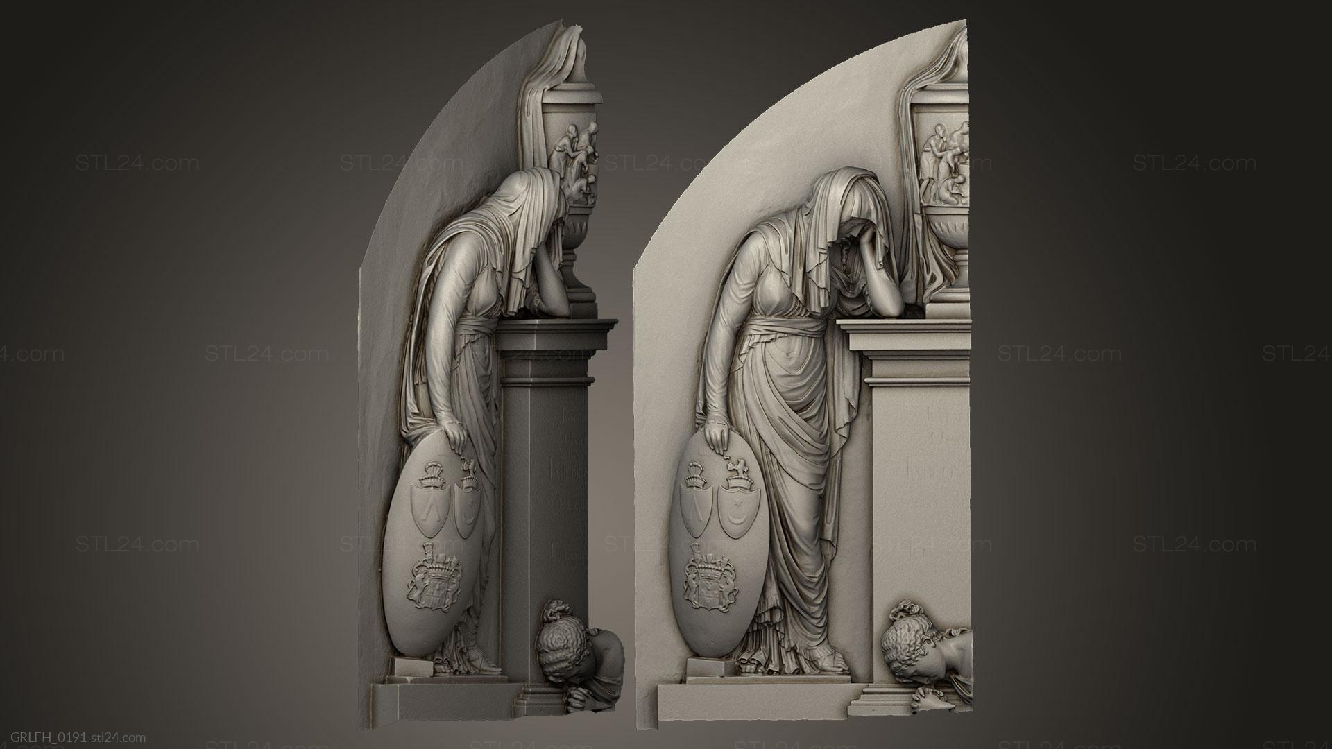 Горельефы и барельефы исторические и религиозные (Плачущая женщина № 1, GRLFH_0191) 3D модель для ЧПУ станка